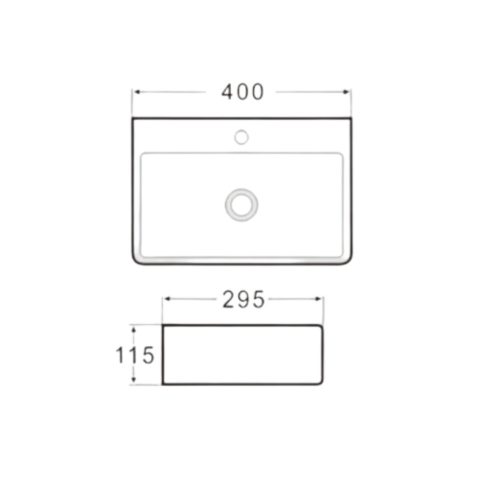 Welland falra szerelhető kerámia mosdó