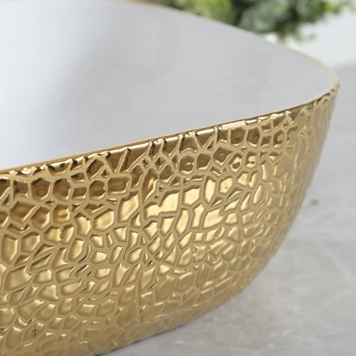 Welland pultra építhető kerámia mosdó - arany