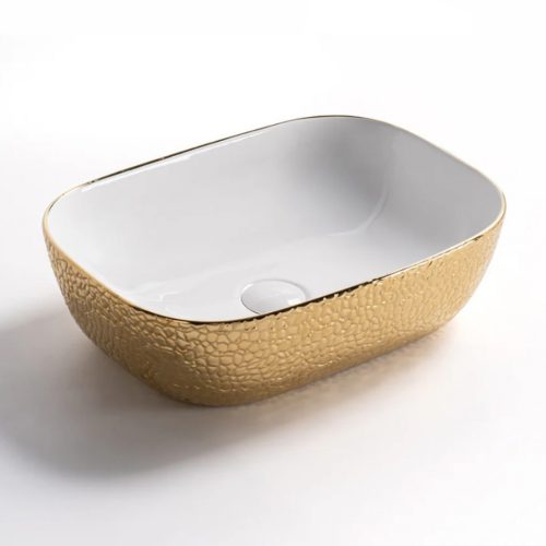 Welland pultra építhető kerámia mosdó - arany