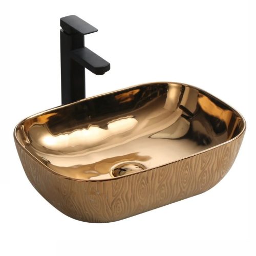 Welland pultra építhető kerámia mosdó - arany