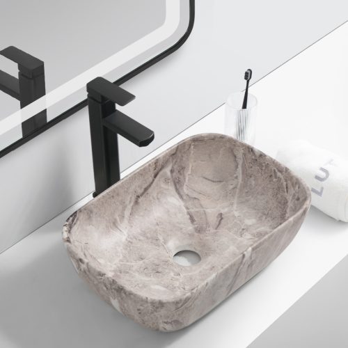 Welland pultra építhető kerámia mosdó - márvány