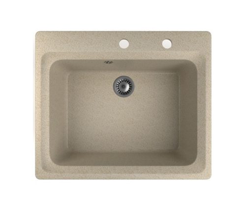 Gránit mosogató NERO Italia + kihúzható fejes Linea csaptelep + dugókiemelő + (bézs)